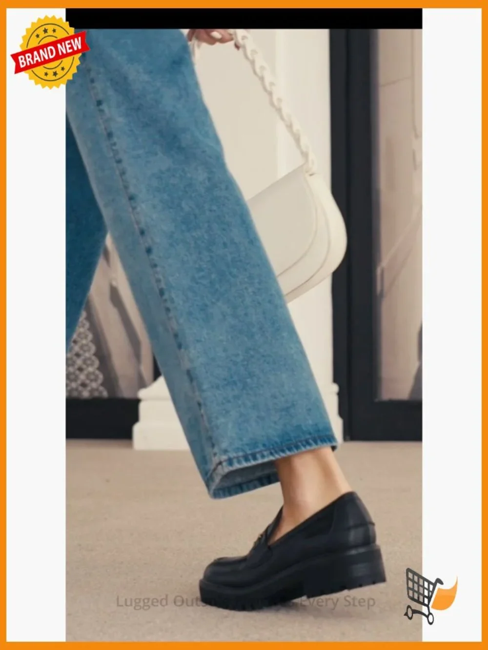 Vintage Lug Sole Chunky Heel Loafers - Platform Oxfords Slip On